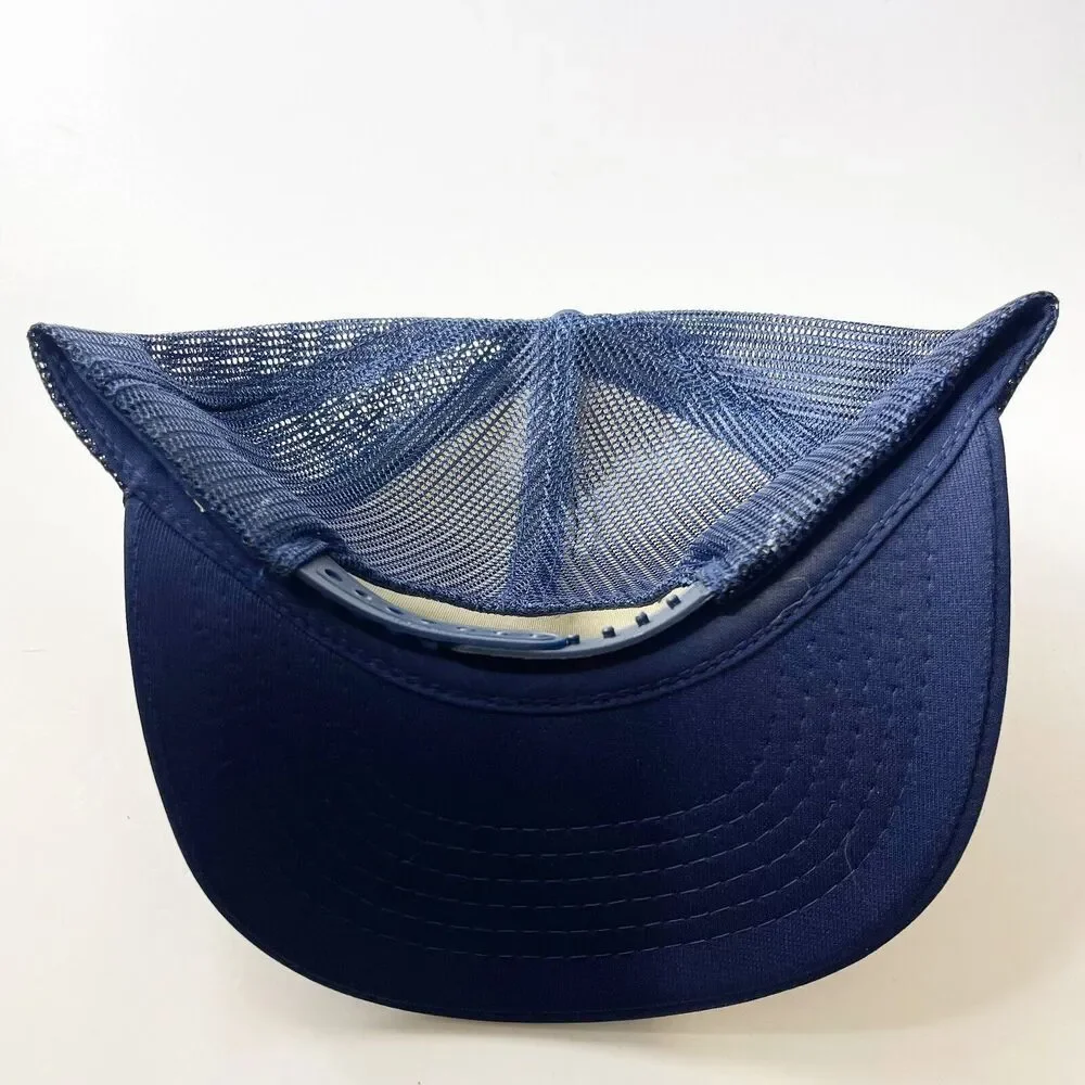 Vintage Navy Blue Trucker Hat Snap Back Mesh Ball Cap Gatlinburg Tennessee - Picture 4 of 16